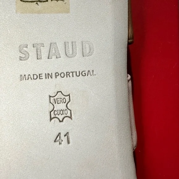 Staud Mona Colorblock Leather Slides - Picture 5 of 7